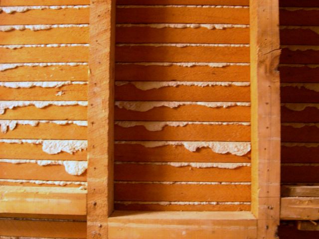 Lath and plaster, viewed from above