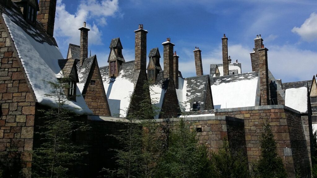 snowy roofs